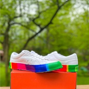 Rainbow Sole Golf Le Fleur Converse One Star Ox - NWT